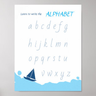 Lär dig att skriva alfabetet Affisch för barn