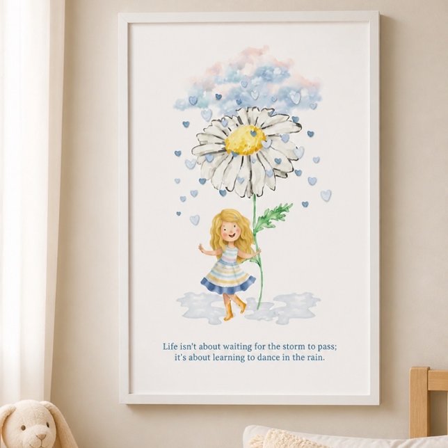 Lär dig dansa i regnet flicka och blomma poster (Skapare uppladdad)