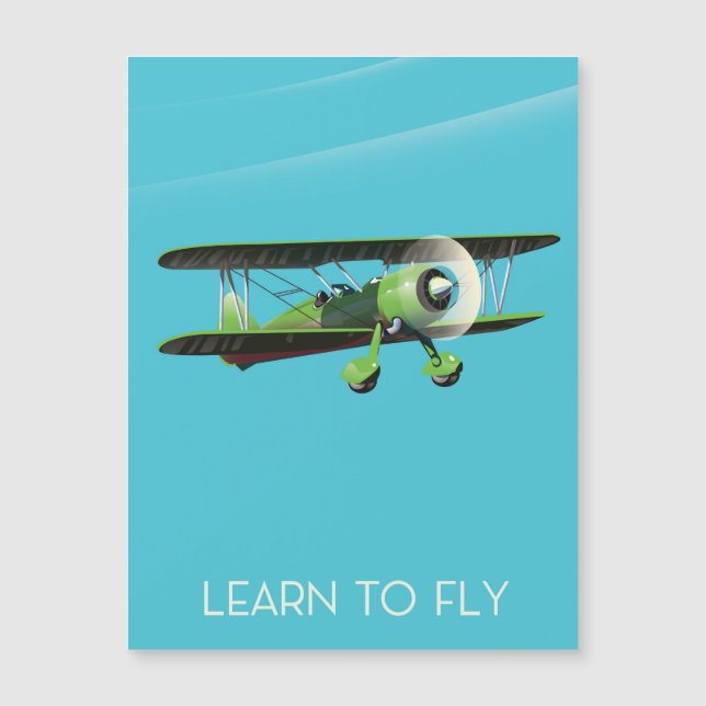 Lär dig flyga vintage flygplansaffisch (Framsida)