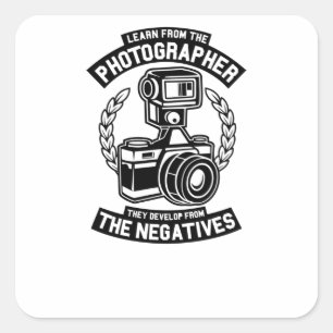 Lär dig från fotografen fyrkantigt klistermärke