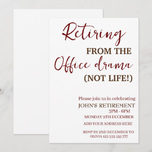 Lär dig från kontoret drama roligt pension inbjudningar