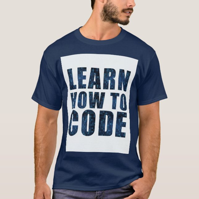 Lär dig hur du kodar (blå) t shirt (Framsida)