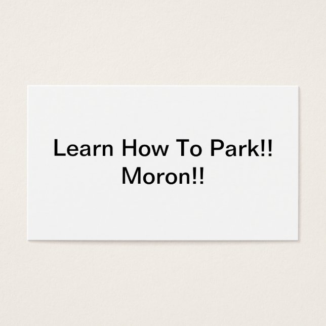 Lär dig hur du parkerar Moron Visitkort (Framsidan)