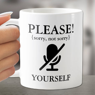 Lär dig "Mute Yourself"-citatet från hemmet Kaffemugg
