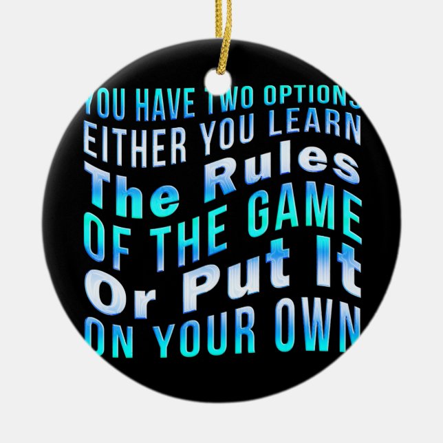 Lär dig Reglerna om ett lustigt sarkastiskt skämt. Julgransprydnad Keramik (Framsidan)