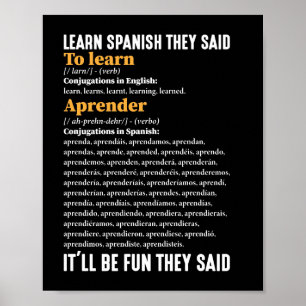 Lär dig spanska det blir Roligt att de sa roligt Poster