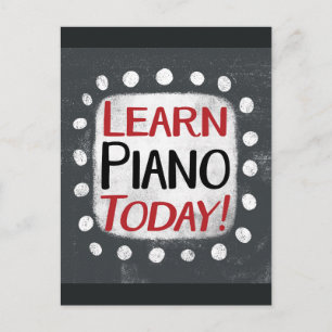 Lär dig spela piano idag vykort