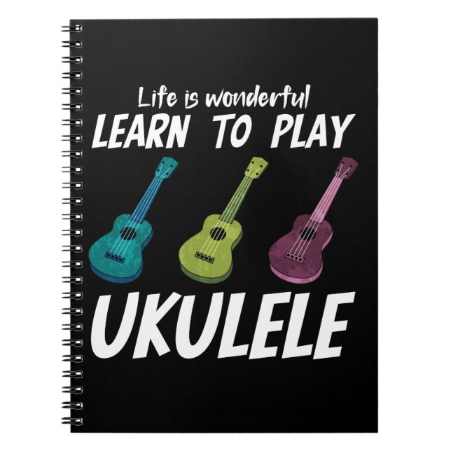 Lär dig spela Ukulele Anteckningsbok (Framsidan)