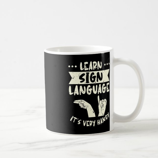 Lär dig teckenspråk Det är mycket lätt ASL-medvete Kaffemugg (Höger)