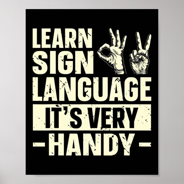 Lär dig teckenspråk Det är mycket lätt ASL-medvete Poster (Framsidan)