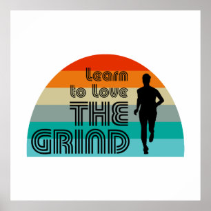 Lär dig till Kärlek om Grind Running Retro Poster