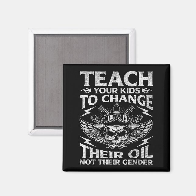 Lär Era Barn Att Byta Olja Konservativt Magnet (Front/Back)