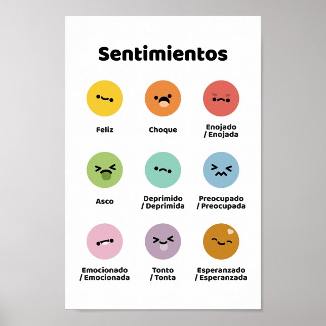 Lär Feelings Känslor (på spanska) Poster (Framsidan)