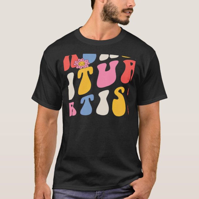 Lär framtida konstnärer Groovy Retro tillbaka till T Shirt (Framsida)