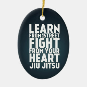 Lär från den gataJiu Jitsu svarten Julgransprydnad Keramik