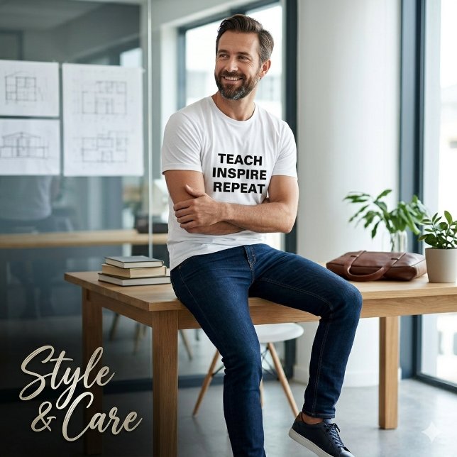 Lär Inspirera Upprepa Motiverande Design T Shirt (Teach Inspire Repeat Motivational Design T-Shirt)