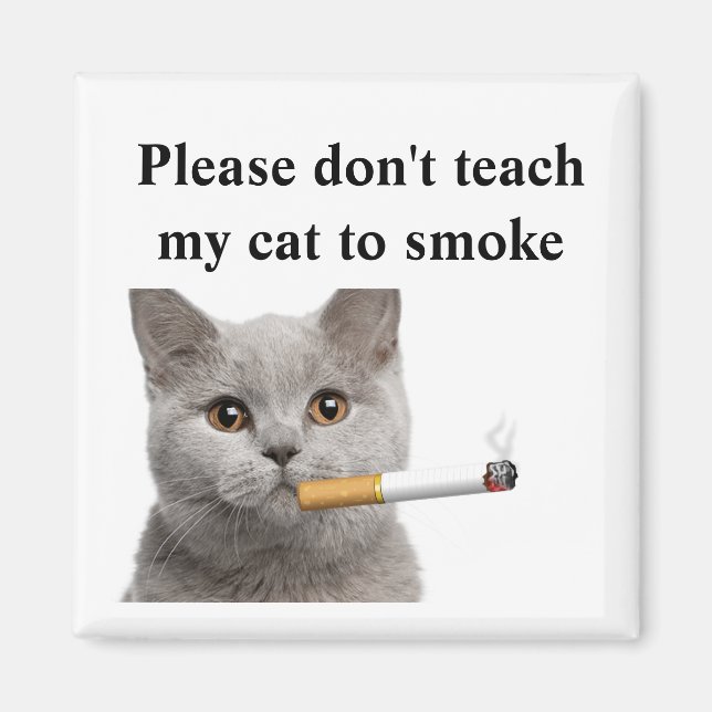 Lär inte min katt att röka magnet (Framsidan)
