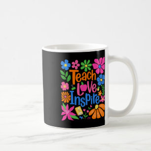 Lär kärlek inspirera blomma lärare första dagen ti kaffemugg