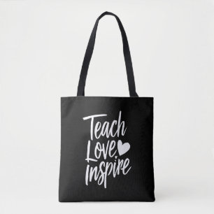 Lär kärlek inspirera lärare dagens gåva lärarliv tygkasse