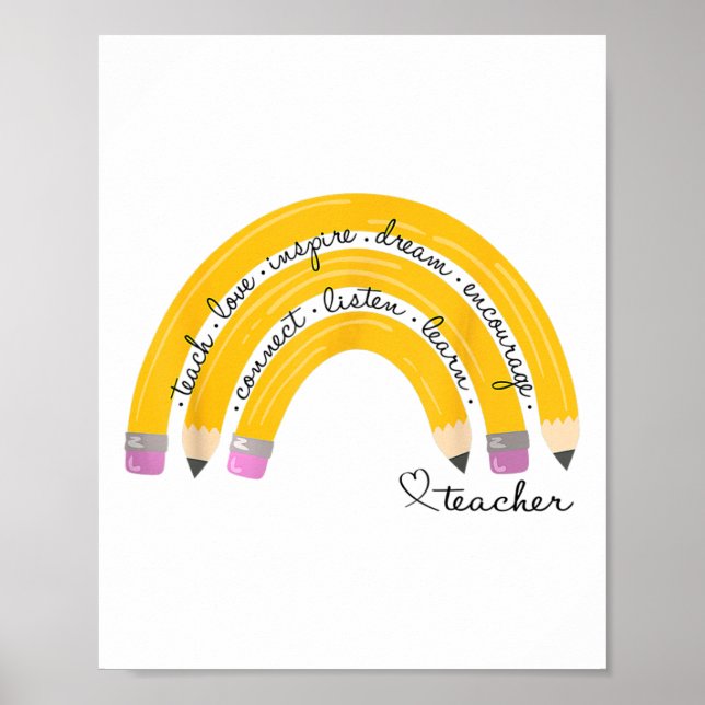 Lär kärlek inspirera regnbåge penna lärare Ck till Poster (Framsidan)