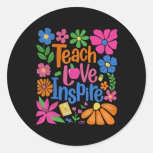 Lär kärlek inspirera tillbaka till skolan runt klistermärke