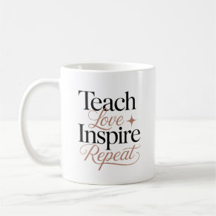 Lär kärlek inspirera upprepa lärar citat kaffemugg
