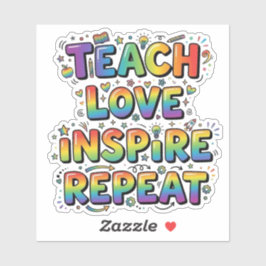 Lär Kärlek Inspirera Upprepa Tacksamhet till Lärar Klistermärken