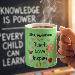 Lär Kärlek Inspirerar - Personlig Lärare Kaffemugg