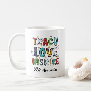Lär kärlek inspirerar Personlig lärarepresent Kaffemugg