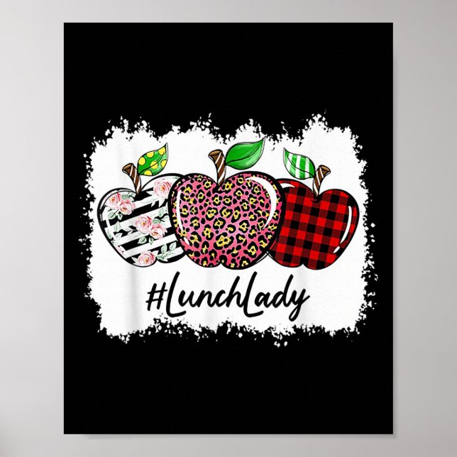 Lär kärlek Insre Lunchdam Leopard Röd Plain  Poster (Framsidan)