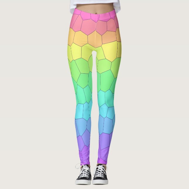 Lår med Bright Rainbow Scales Leggings (Framsida)
