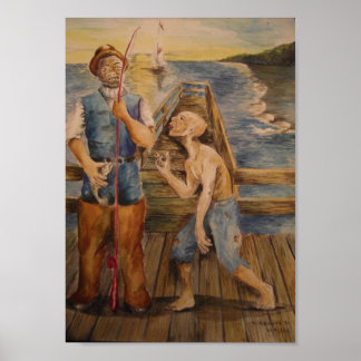 Lär mig hur man fiskar poster