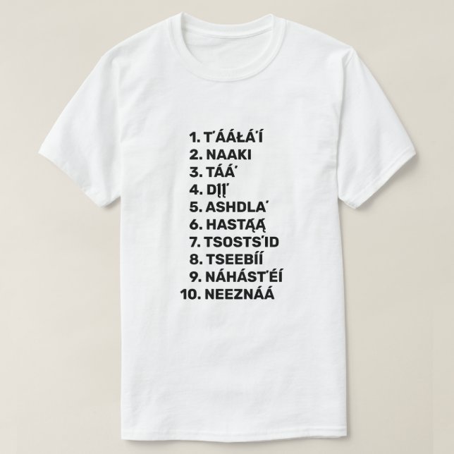 Lär Navajo - räkna med tio T Shirt (Design framsida)