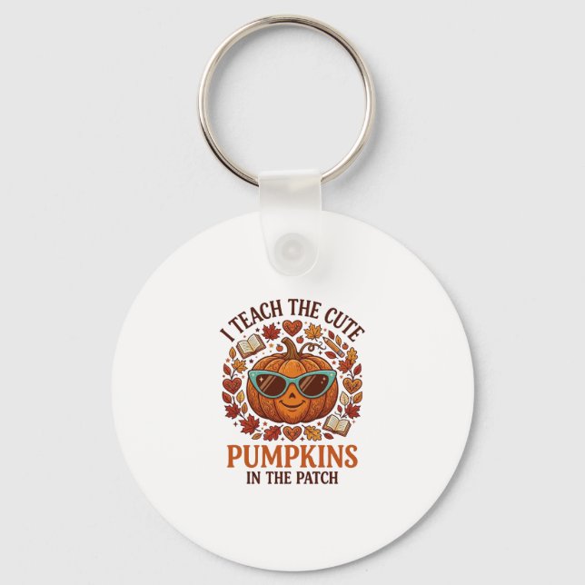 Lär söta pumpor patch Halloween solglasögon_1 Nyckelring (Framsida)