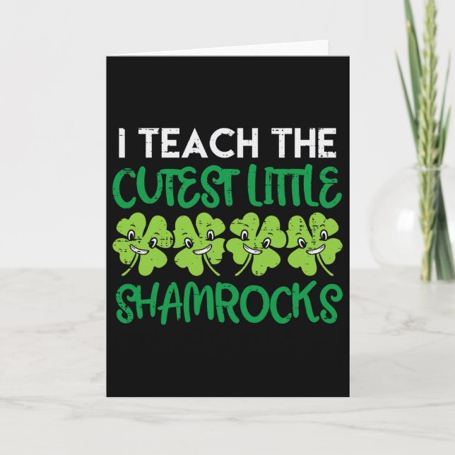 Lär ut sötaste lilla Shamrocks-klöver St Patricks  Kort (Framsida)
