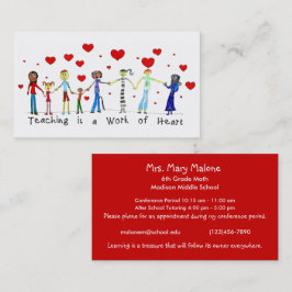 Lära är ett Heart Info Card-kort Visitkort