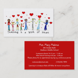 Lära är ett Heart Info Card-kort Visitkort