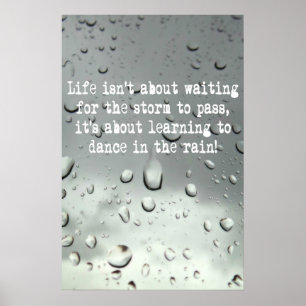 Lära att dansa i regna! Raindropsfoto Poster