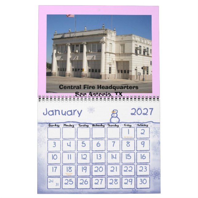 Lära brandsläckare kalender (Jan 2027)