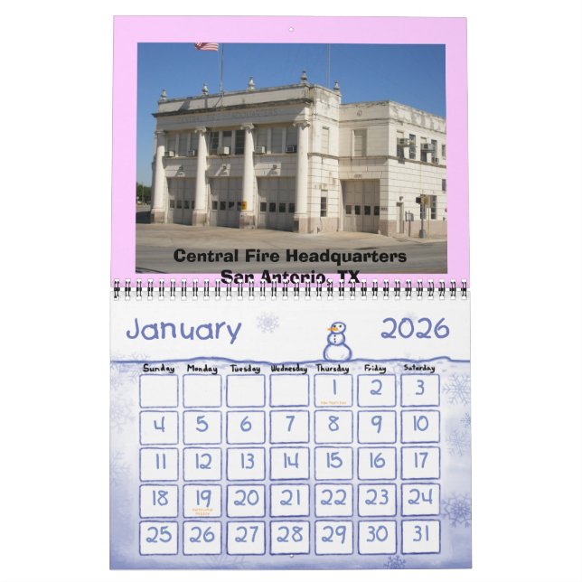 Lära brandsläckare kalender (Jan 2026)