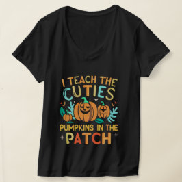 Lära Cutie Pumpkins i Patch Halloween T Shirt