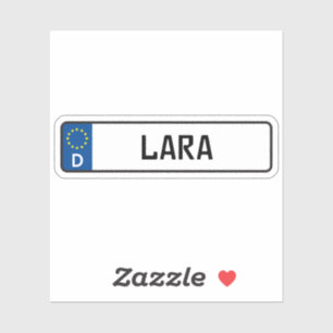 Lara German Car License Plate Klistermärken