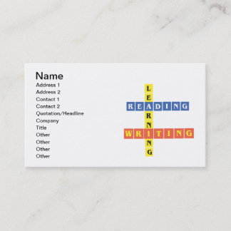 Lära läs- handstil visitkort
