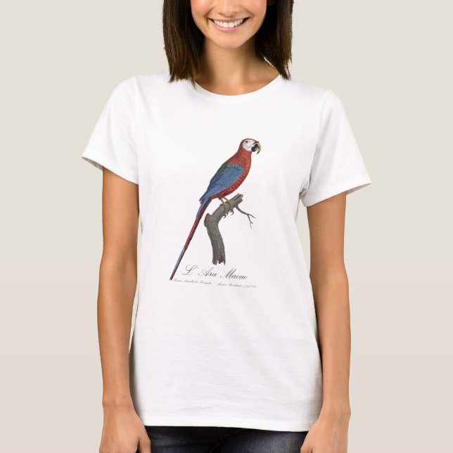L'Ara Macao / Red and grönt Macaw T Shirt (Framsida)