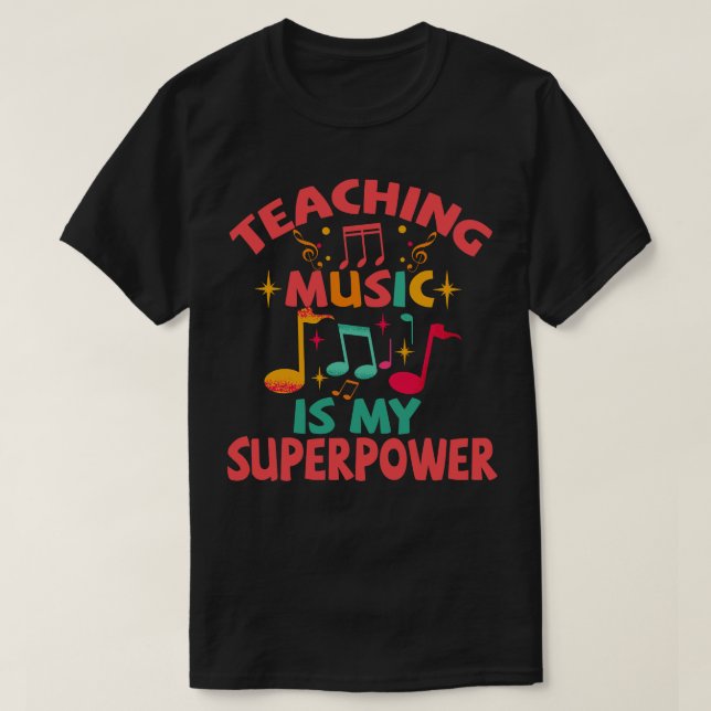 Lära musik är min supermakt t shirt (Design framsida)
