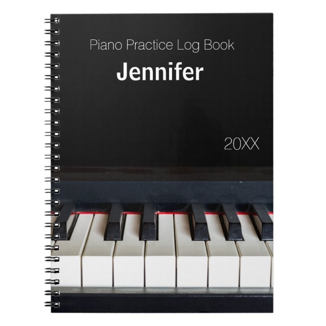 Lära Piano, Bok i Piano Practice Log Anteckningsbok (Framsidan)