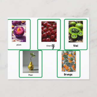 lära sig fruktig stavning på engelska vykort