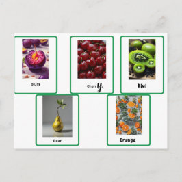 lära sig fruktig stavning på engelska vykort