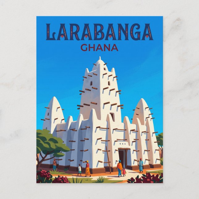 Larabanga moské Ghana Vykort (Framsida)