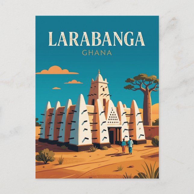 Larabanga moské Ghana Vykort (Framsida)